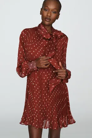 Maeve Caroline Chiffon Pliss&eacute; Mini Dress