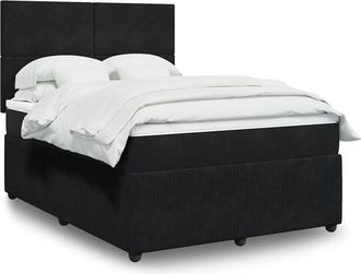 vidaXL Vidaxl - Cama Box Spring Con Colch&oacute;n Terciopelo Negro 140x200 Cm