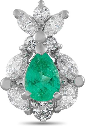 Luxury Bazaar Platinum 0.54ct Diamond and Emerald Pendant MF24-010226