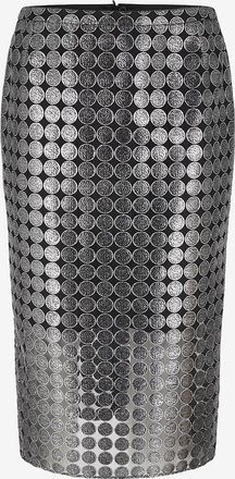 Akris Halblanger Rock aus T&uuml;ll mit bestickten Punkten