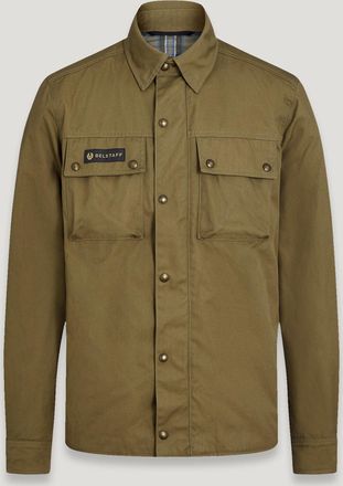 Belstaff Mansion Motorcycle Shirt Mens Poly Cotton Canvas Belstaff Olive Size 3XL