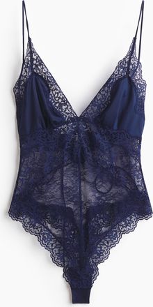 H&M Body aus Mikrofaser und Spitze - Blue