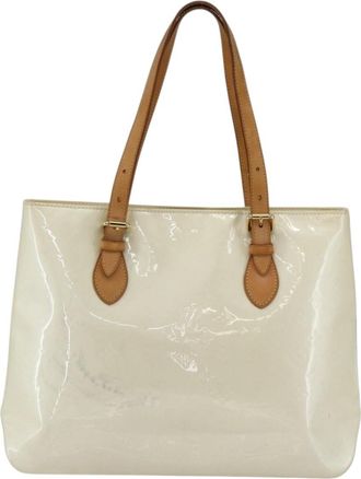 Louis Vuitton Brentwood Monogram Vernis Beige Patent_Leather Handbag (Pre-Owned)