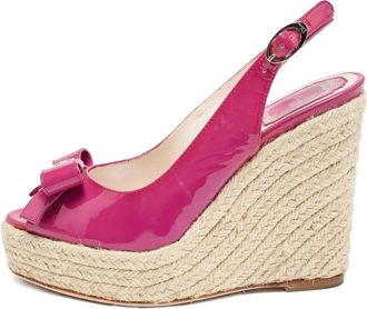 Dior Sandali in pelle con zeppa 120mm - Rosa