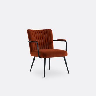La Redoute Interieurs Vintage fluwelen fauteuil met armleuningen, Ronara