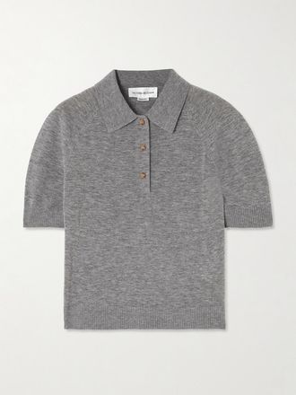 Victoria Beckham Polo In Lana Merino - Grigio