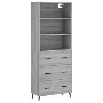Berkfield Home Highboard Grey Sonoma 69.5x34x180 cm Engineered Wood