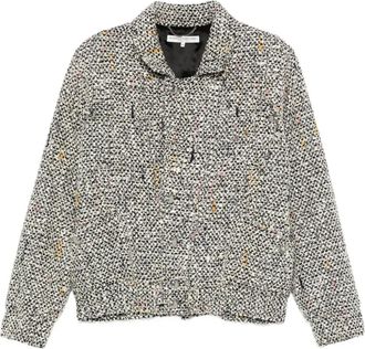 Alessandra Rich Bomber in tweed - Bianco