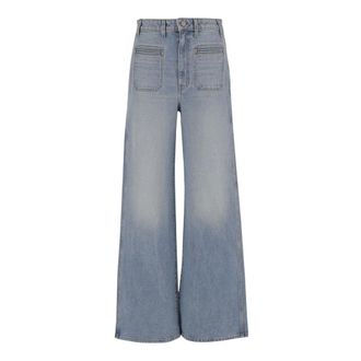 Khaite Wide Jeans, female, Blue, Size: W28 Cotton Jeans