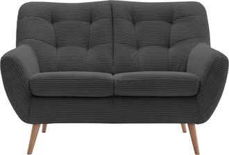 Exxpo Sofa Fashion 2-Sitzer »Scandi, bequem, aufwendige Rückenpolsterung für mehr Sitzkomfort« akuelle Farben in hochwertige Bezugsqualitäten, Holzfuss