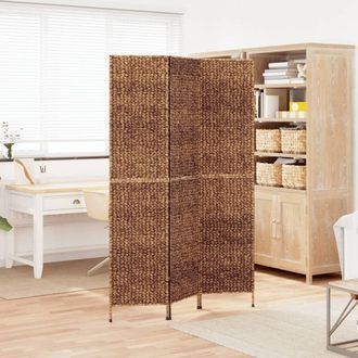 Berkfield Home Room Divider 3-Panel Brown 122x180 cm Water Hyacinth