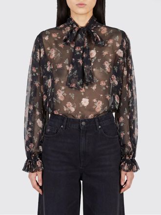 Dolce & Gabbana Blusa in seta a stampa floreale con collo a fusciacca