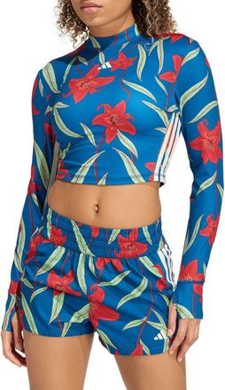 adidas x FARM RIO Long Sleeve Training Top in Marine/Tactile Red/White at Nordstrom Rack, Size X-Small