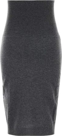 Stella McCartney Womens Grey Wool Skirt Darkgreymelange Exterior: Virign Gonne
