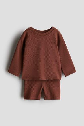 H&M Upf 50 Swim Set in Brown at Nordstrom, Size 9-12M