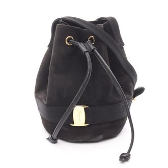 Ferragamo Vara Suede Shoulder Bag (Pre-Owned)