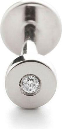 Monica Vinader 14kt white gold Linear diamond single earring - Silver
