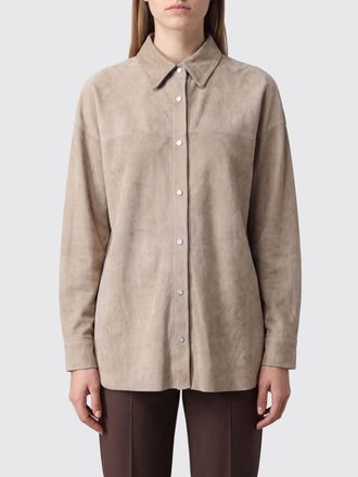 Salvatore Santoro Camicia in pelle scamosciata con frange
