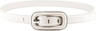 Sergio Gavazzeni textured buckle belt - White