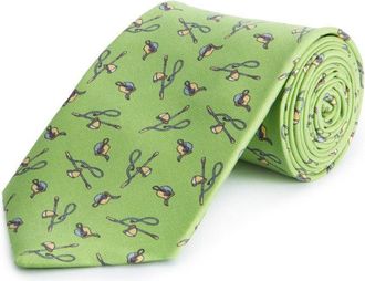 Oliver Brown Silk Tie - Mint Green Saddle