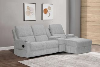 HOME AFFAIRE Ecksofa »NAPORI Multimediasofa, 3er Kinosessel XXL, L-Form, Cord« Kinosofa mit Relaxfunktion, Getränkehalter, Staufach und Staukasten