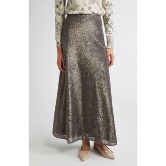 Herno Sequin A-Line Skirt in Ferro at Nordstrom, Size 12 Us