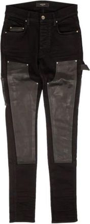 Amiri Denim Leather Workman Pants- Black