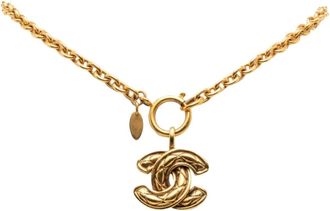 Chanel Pre-owned Jewellery, female, Yellow, Size: ONE SIZE Pre-owned Logo Charm Necklace