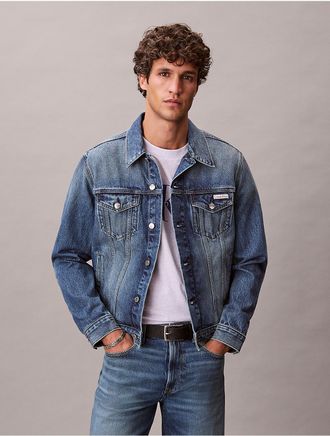 Calvin Klein Jeans Calvin Klein Mens Classic Trucker Jacket - Medium Blue - 2XL
