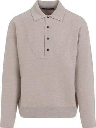 Jacquemus Beige Vareuse Pallone Merino Wool Pullover-Uomo