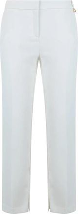 Elisabetta Franchi Lichte Crepe Broek - Dames - Straight fit broeken - Beige - L - Polyester - Broeken