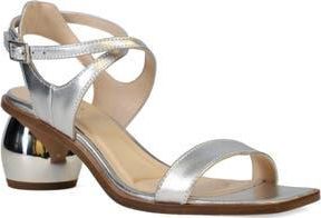 Pelle Moda Laika Ankle Strap Sandal in Silver at Nordstrom Rack, Size 6.5