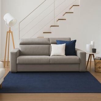 Dmora Talamo Italia - Sof&aacute; Fijo Micaela, Gran Sof&aacute; De 2 Plazas, 100% Made In Italy, Sof&aacute; Sala De Estar, En Tela Acolchada, Con Reposacabezas Ajustables Y Re