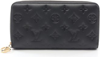 Louis Vuitton Black Leather Long Wallet (Bi-Fold) (Pre-Owned)