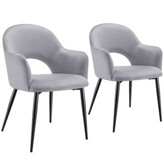 TecTake Dining Chair Sasha Set Of 2 - Light Grey | Size: 2 Pack