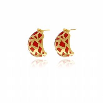 Georgina Jewelry Womens Les Raciness Carmelina Resin Earrings In Gold