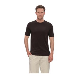 Profuomo Tops, Heren, Bruin, 2Xl, Heren Polos T-shirts T-shirt Crew Neck Ss Aero Ease