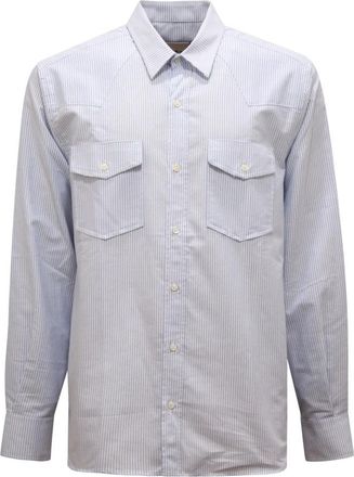 Amaranto B6D0067 Camicia Gestreepte Overhemd - Heren - Casual Overhemden - Blauw - L - Overhemden