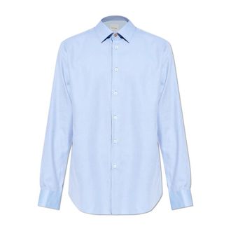 Paul Smith Tailored Shirt - Heren - Zakelijke Overhemden - Blauw - 2XL - Katoen - Overhemden