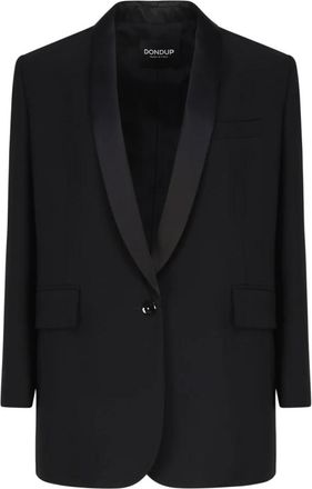 Dondup Wol single-breasted blazer - Dames - Blazers - Zwart - XS - Wol - Jassen