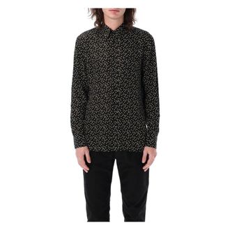Tom Ford Overhemden, Heren, Veelkleurig, 3Xl, Black Dots Fluid Fit Shirt