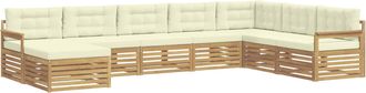 vidaXL Conjunto De Sof&aacute;s De Exterior 8 Uds. Blanco Y Crema Vidaxl