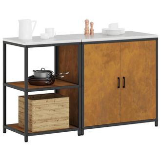 Berkfield Home Modern with Shelf with Storage with Door Adjustable 2 pcs Black C in Brown