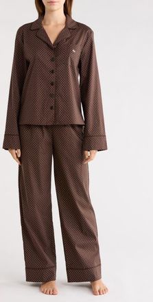 Reformation Coco Long Sleeve Pajamas in Pin Dot at Nordstrom, Size X-Large