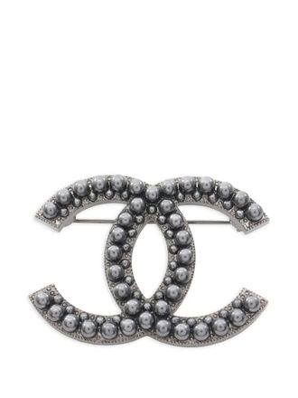 Chanel Spilla con logo CC - Argento