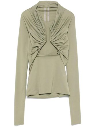 Rick Owens Prong Jersey top - women - Recycled Nylon/Elastane - 42 - Green