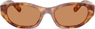 Miu Miu Eyewear Occhiali da sole con effetto tartarugato - Marrone