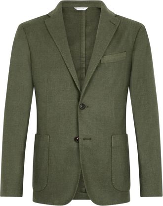 Boglioli Blazer con due bottoni e tasca applicata - Verde