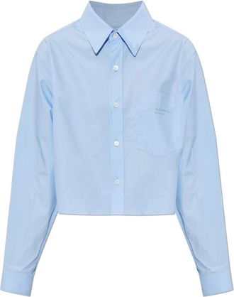Alexander Wang Logo Shirt - female - Alexander Wang - Shirts - Blue - XS - Blouses & Shirts