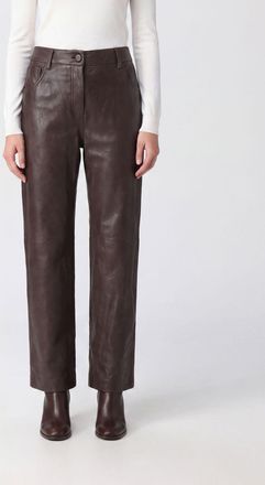 Magda Butrym Pantaloni straight a vita alta in pelle liscia